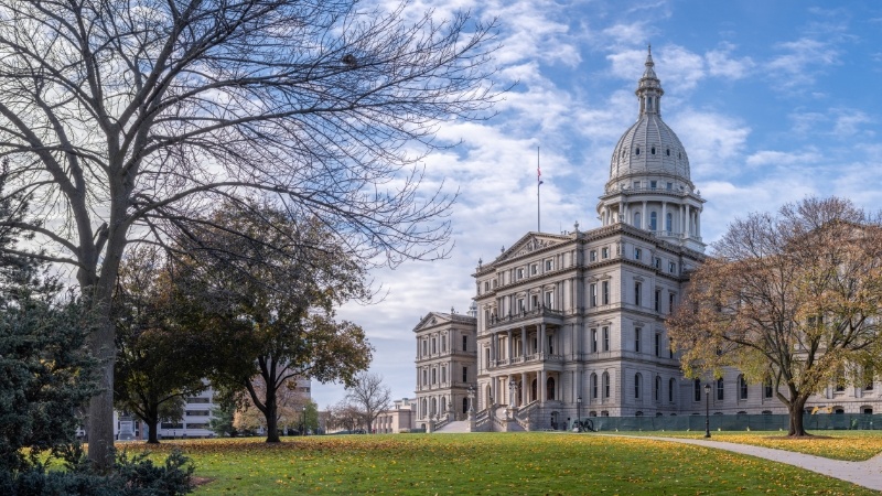 The Michigan capitol building