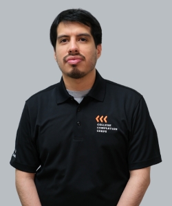 Josue Salas wearing a black polo shirt